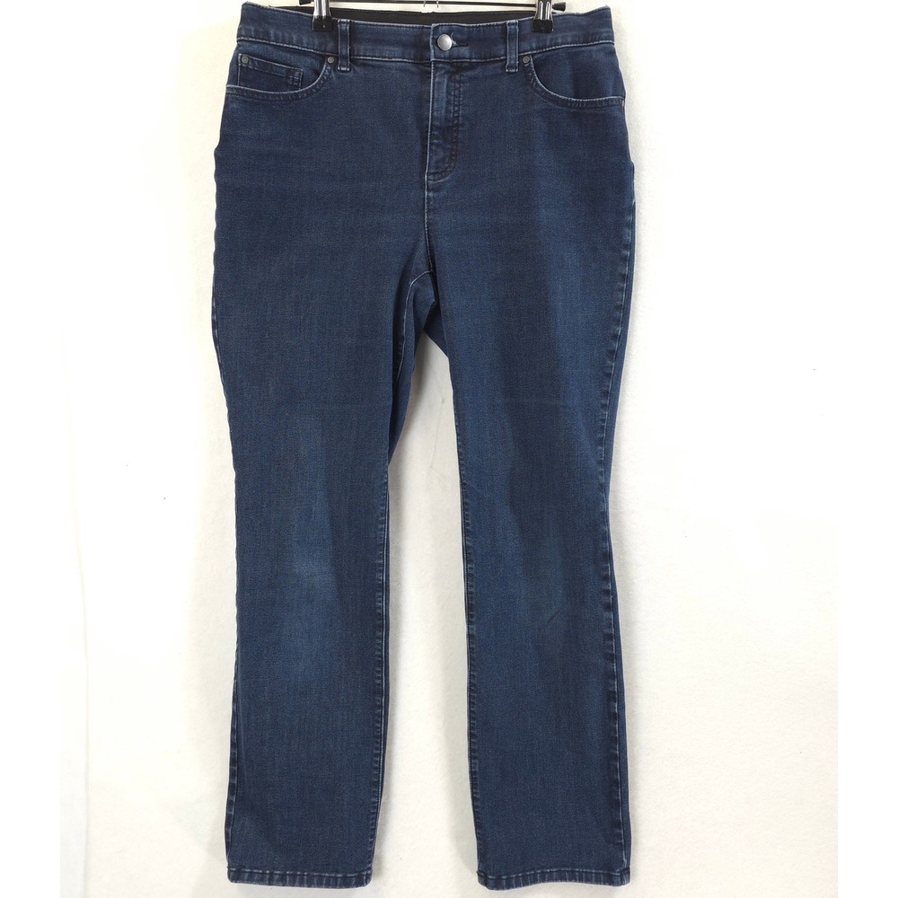 Chico's Fabulously Slimming Straight Leg Jeans Blue Women Size 1  US 8/M Classic